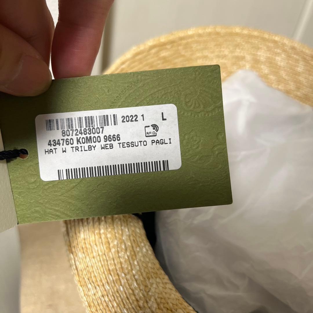 最終！！新品未使用　グッチ　ストローハット　Lサイズ　麦わら帽子
