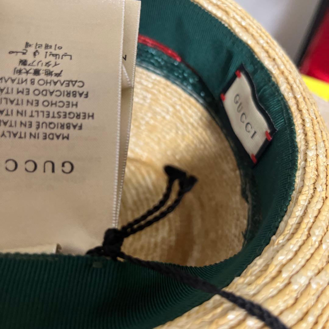 最終！！新品未使用　グッチ　ストローハット　Lサイズ　麦わら帽子