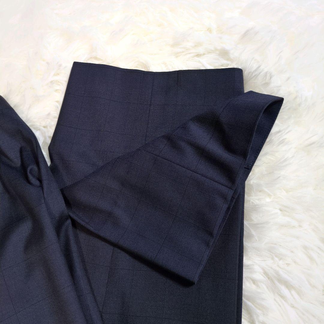 三峰　ミツミネ　ロロピアーナ　セットアップ　スーツ　チェック　ネイビー　高級