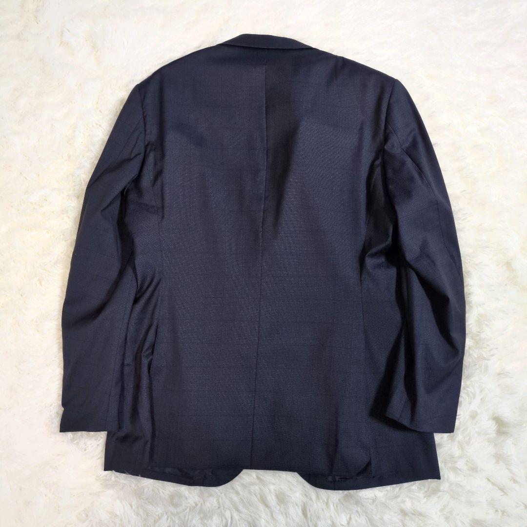 三峰　ミツミネ　ロロピアーナ　セットアップ　スーツ　チェック　ネイビー　高級