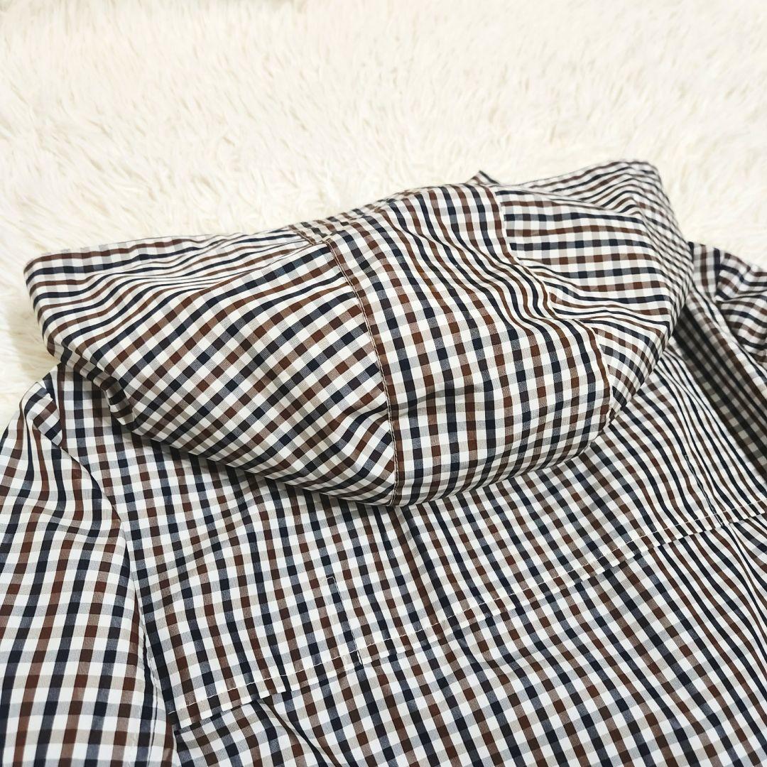 【極美品】Aquascutum クラブチェック レインコート フード取り外し可能