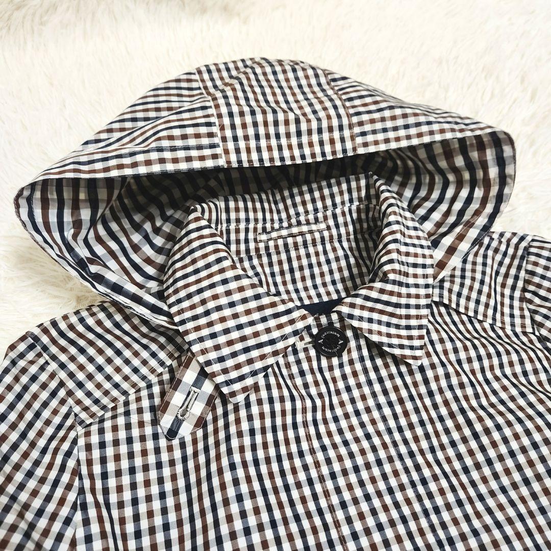 【極美品】Aquascutum クラブチェック レインコート フード取り外し可能