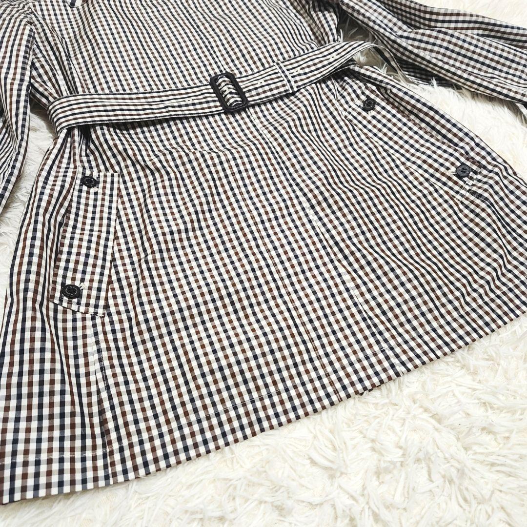 【極美品】Aquascutum クラブチェック レインコート フード取り外し可能