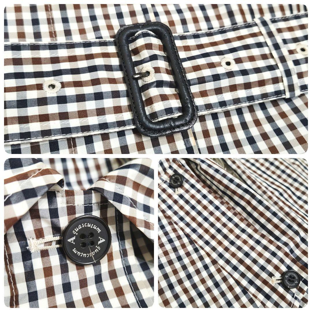 【極美品】Aquascutum クラブチェック レインコート フード取り外し可能