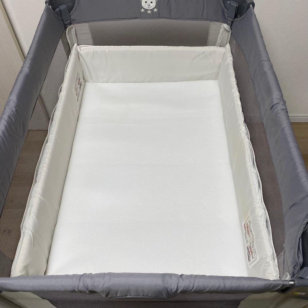 Aprica アップリカ　ベビーベッド ココネルエアー グレーベアー