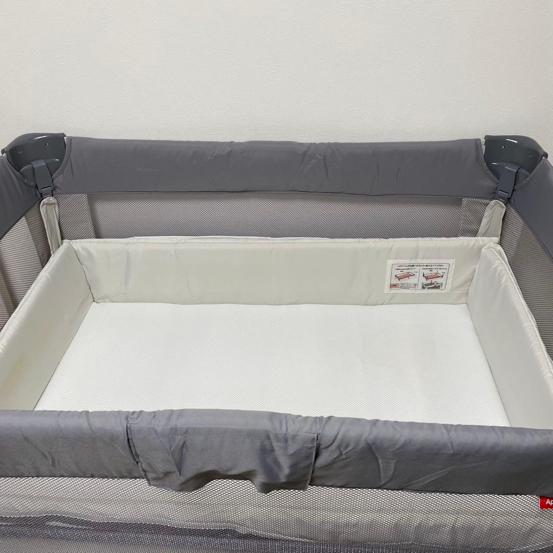 Aprica アップリカ　ベビーベッド ココネルエアー グレーベアー