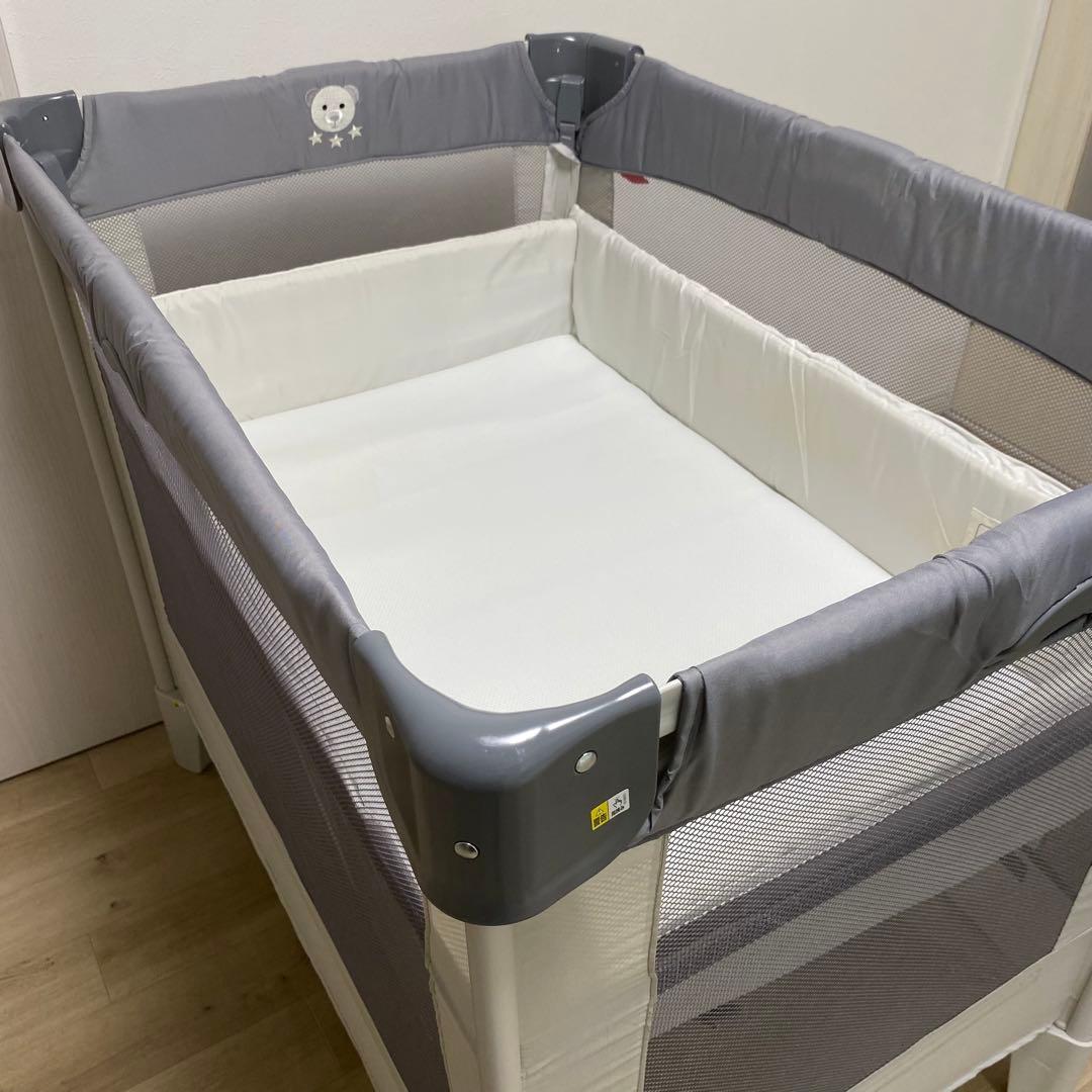 Aprica アップリカ　ベビーベッド ココネルエアー グレーベアー