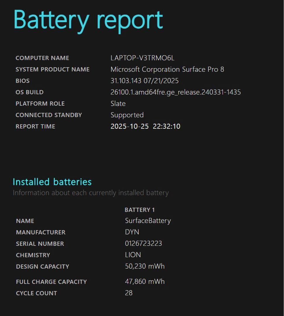 美品：Surface Pro8 Core i5-1145G7/8GB/256GB