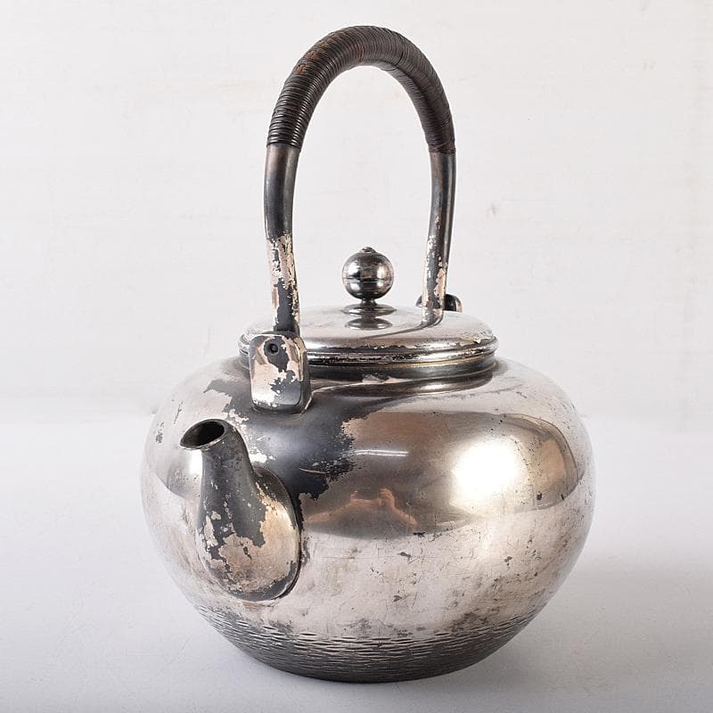 煎茶道具　三越銀製　銀瓶　湯沸し　約508g　L　R8166