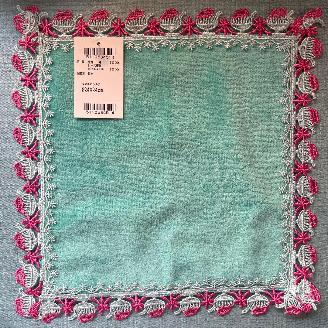 【新品4枚】近沢レース　ハンカチ　かき氷　ティータイム　ネモフィラ＋ガス灯グレー