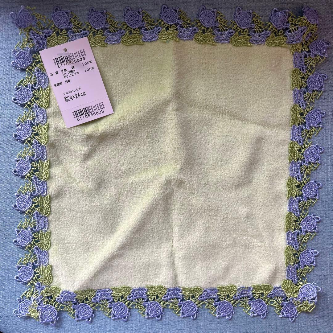 【新品4枚】近沢レース　ハンカチ　かき氷　ティータイム　ネモフィラ＋ガス灯グレー