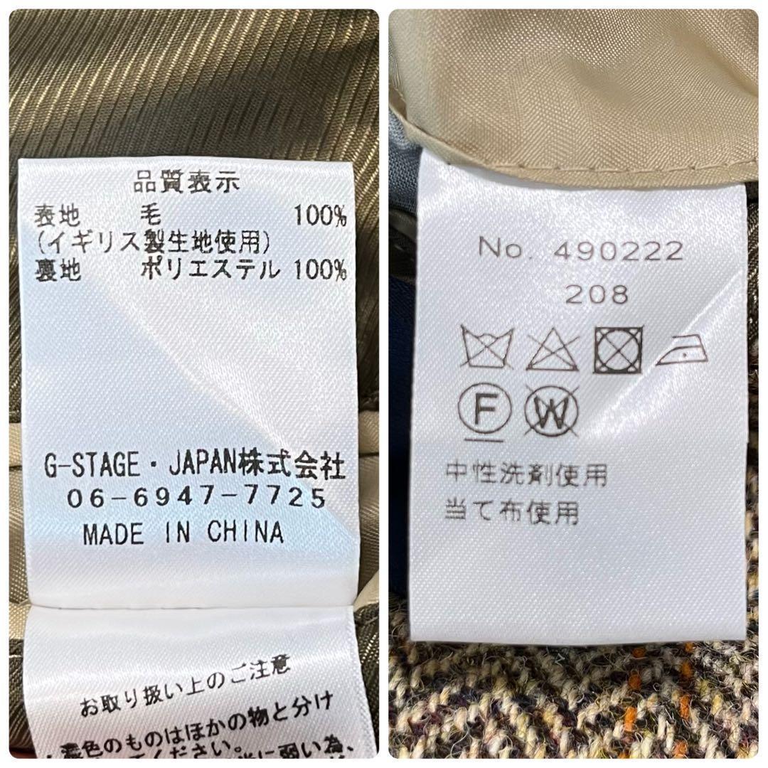 美品✨G-stage ハリスツイード　テーラードジャケット　ヘリンボーン　L相当