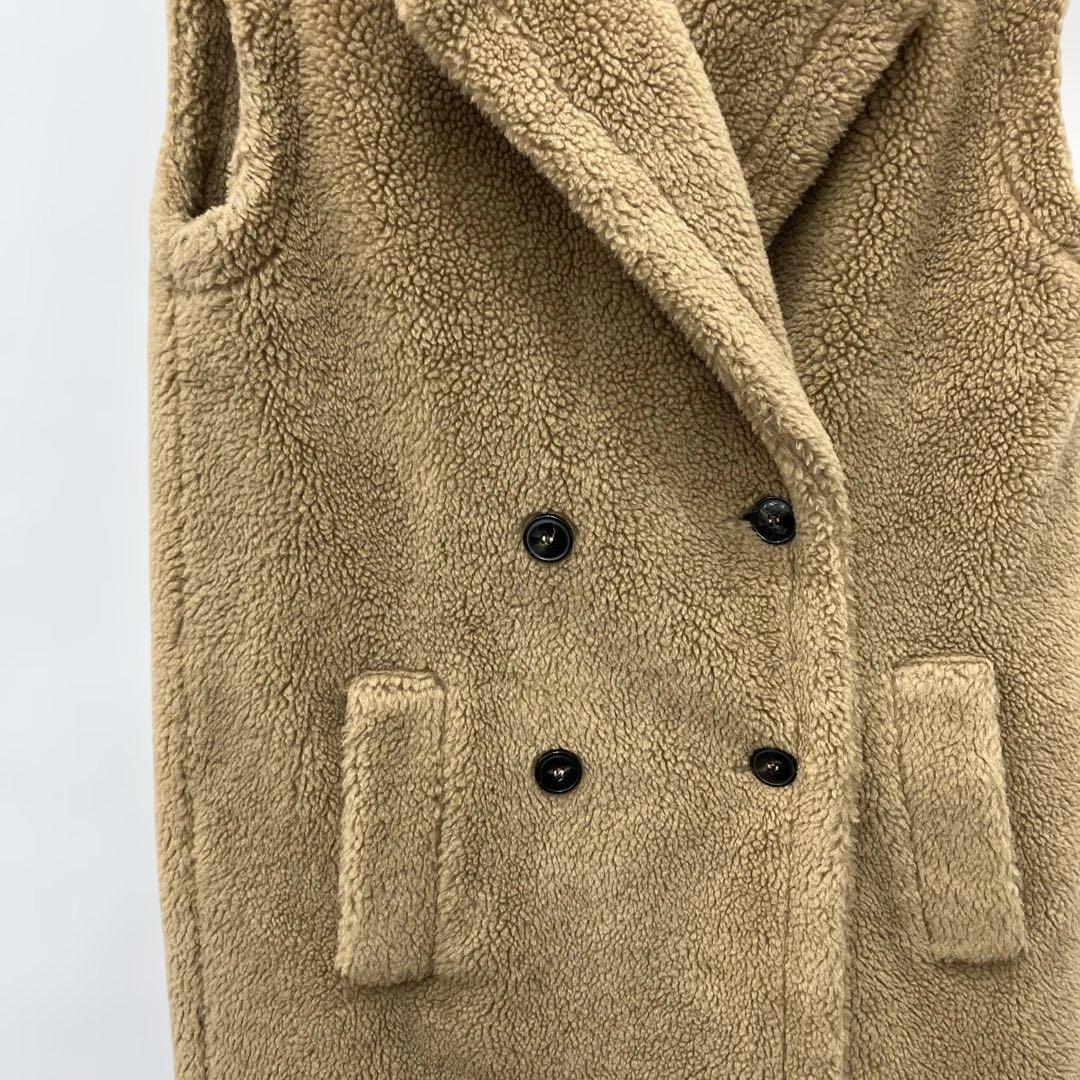 MARELLA ベージュ ボア ダブルブレスト ベスト コート MAX MARA