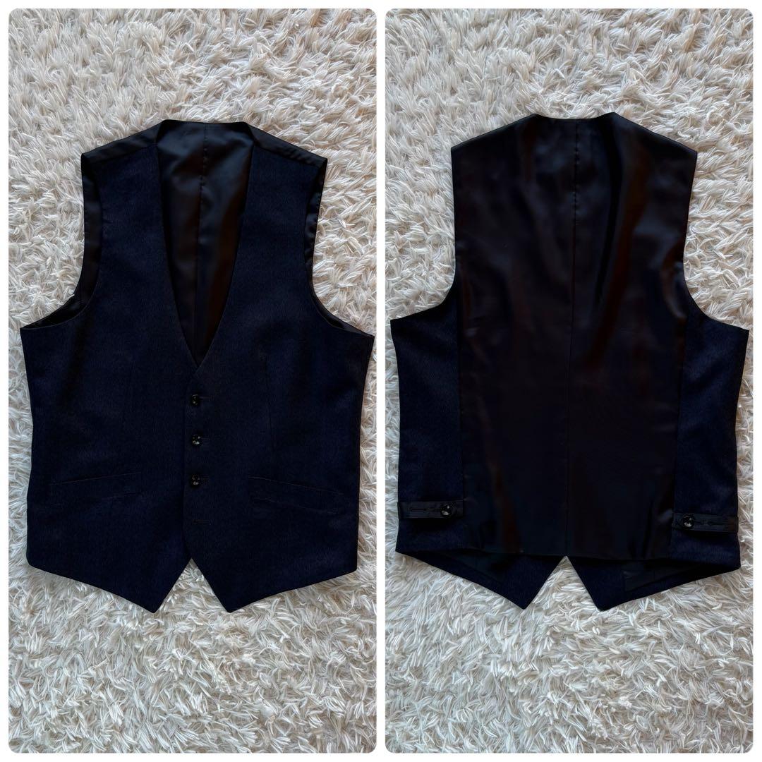 美品 SUIT SELLECT スリーピース ビジネススーツ ネイビー A6