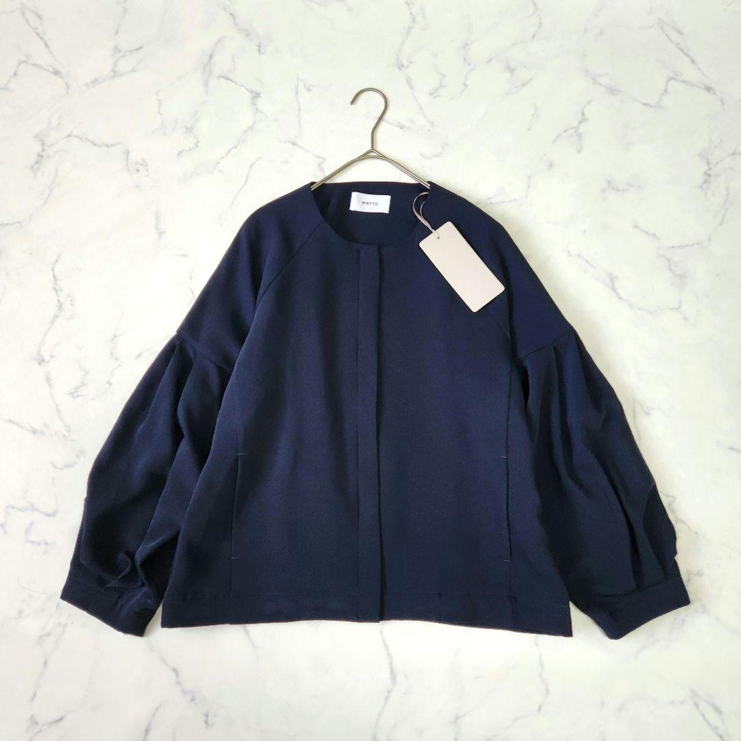 新品未使用✨ WHYTO. ホワイト ノーカラージャケット ジップアップ