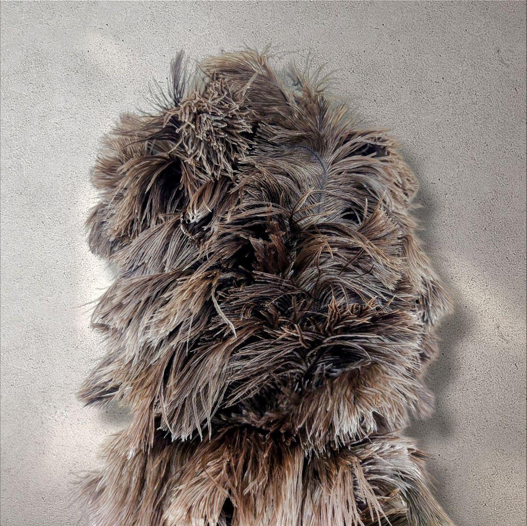 最高級 オーストリッチ 羽毛ブラシ (シルバーグレー) ／毛ばたき専門ESCI製