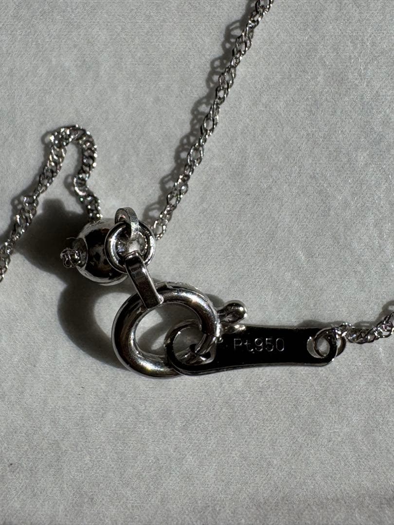 PT950 スクリューチェーンネックレス スライドアジャスター付き 刻印あり