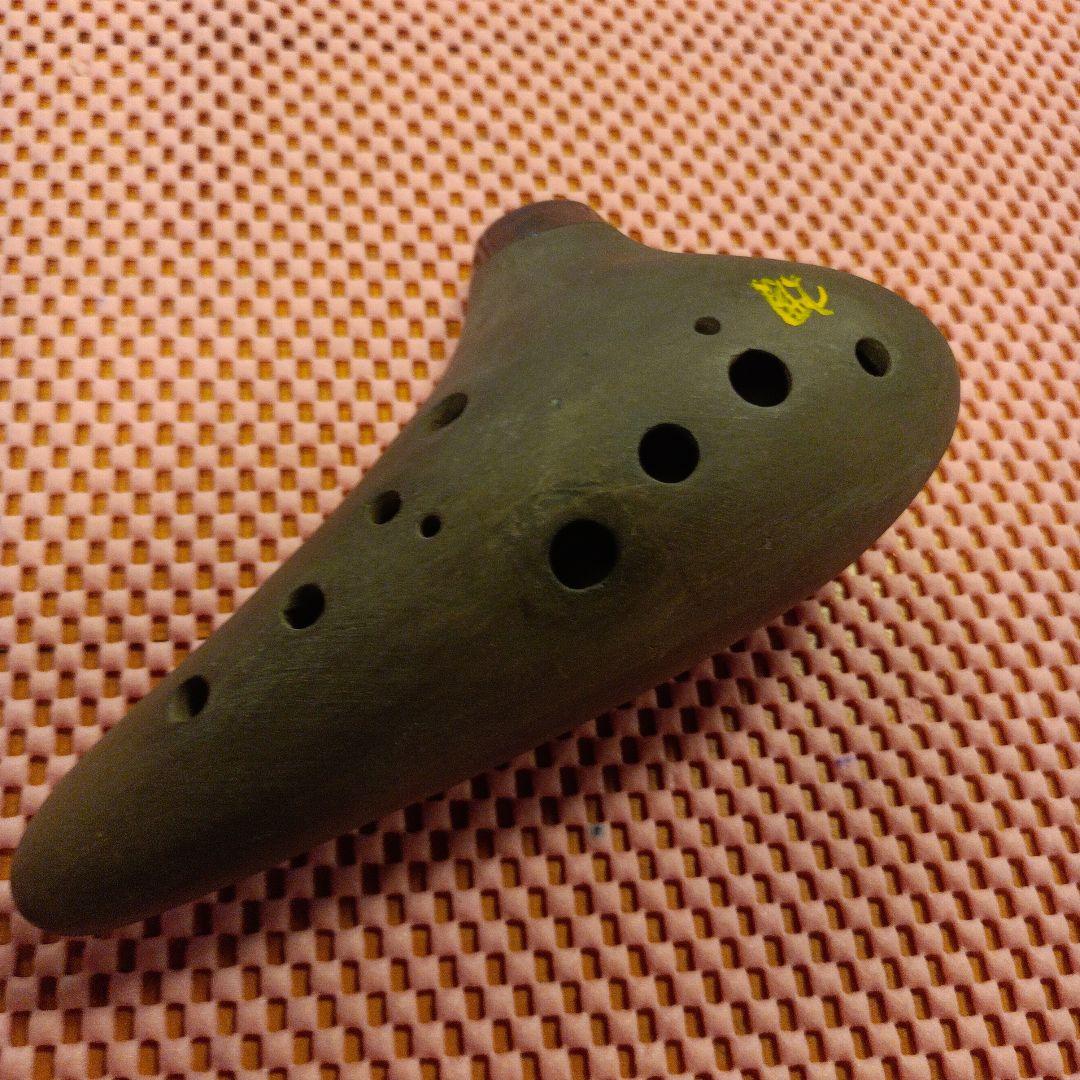 【希少】【ひぐらし 蜩 オカリナ】黒陶製 アルトＣ管