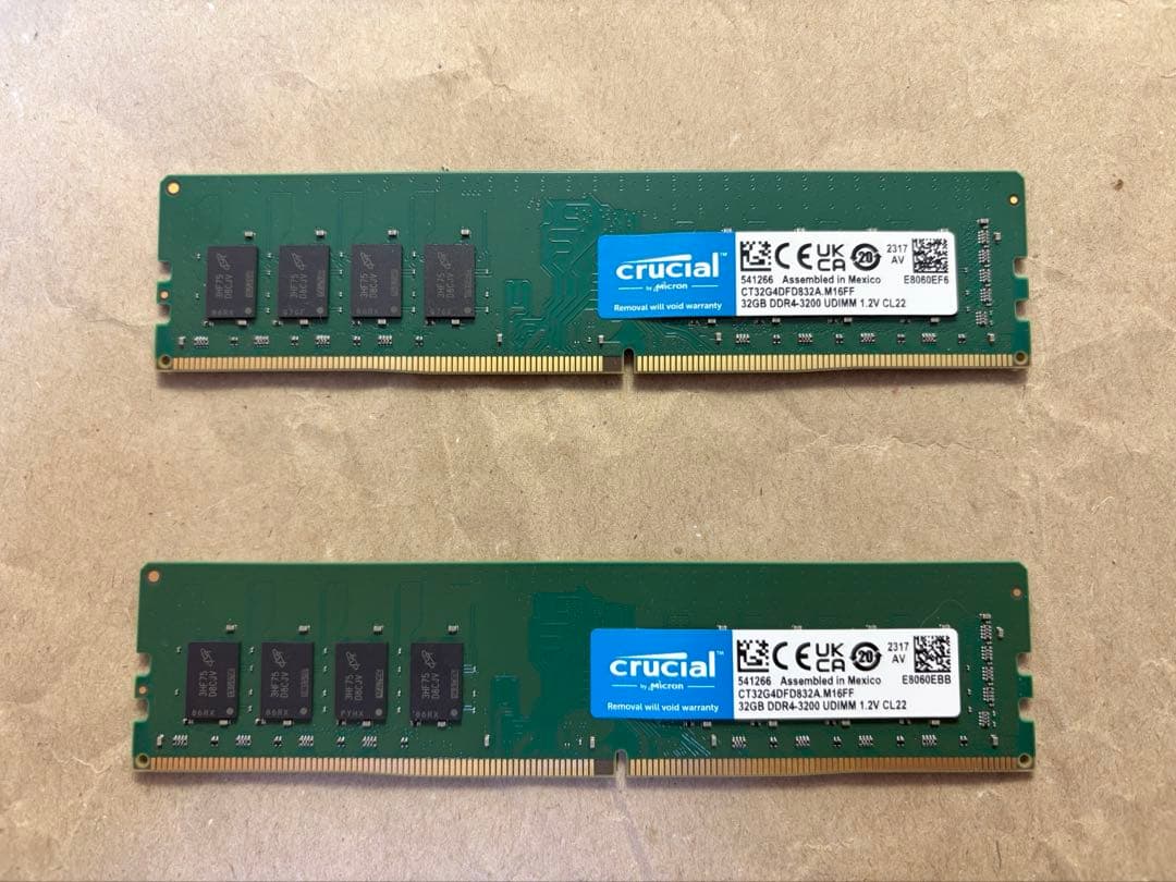 Crucial DDR4-3200 64GB 32GB×2枚