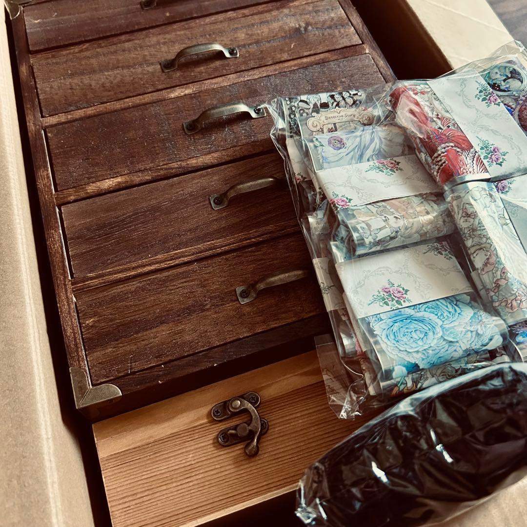 コラージュ素材 木製引き出し 素材入れ 蜘蛛の巣ネット スノーネット まとめ売り