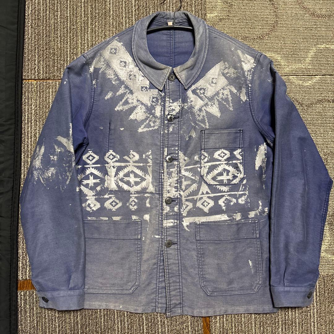 【珍品】 60s ADOLPHE LAFONT モールスキンジャケット　ペイント