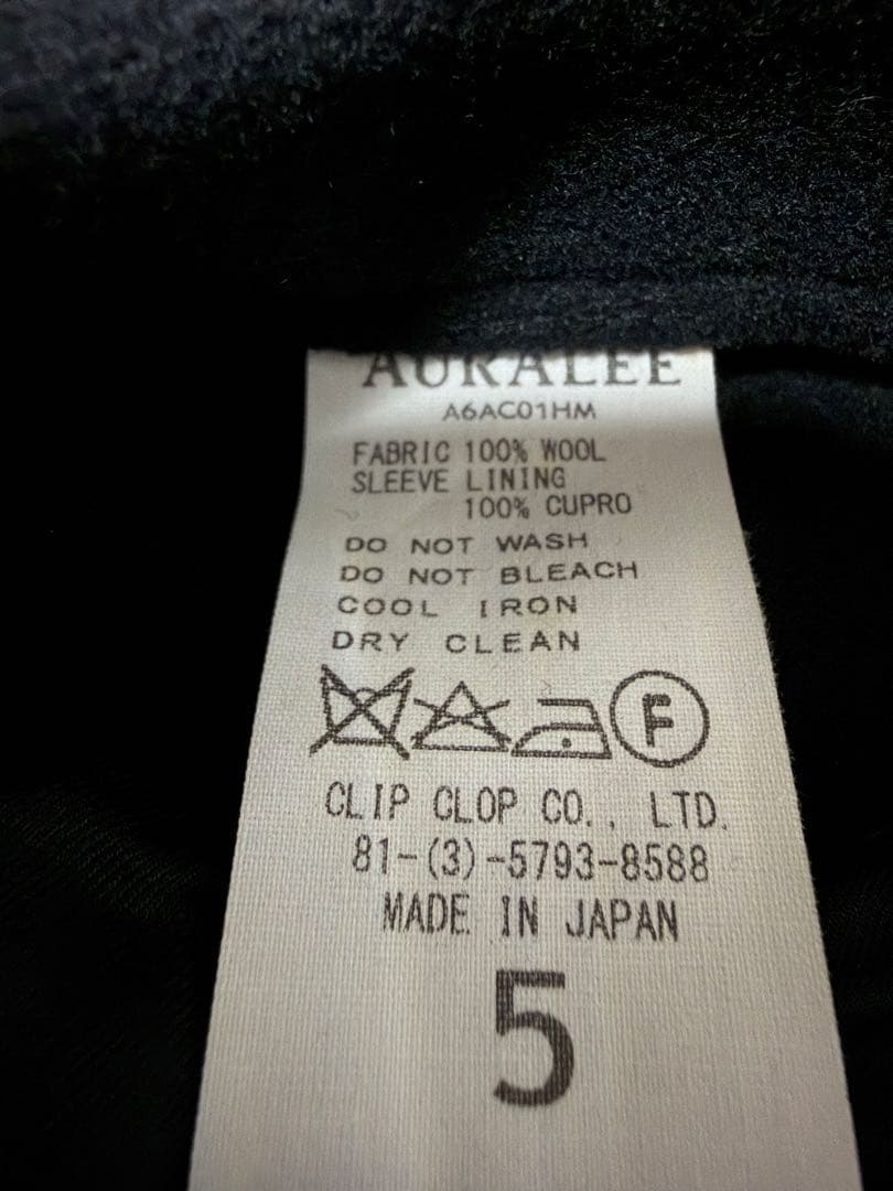 AURALEE (オーラリー) ヘビーメルトンダッフルコート ブラック/5