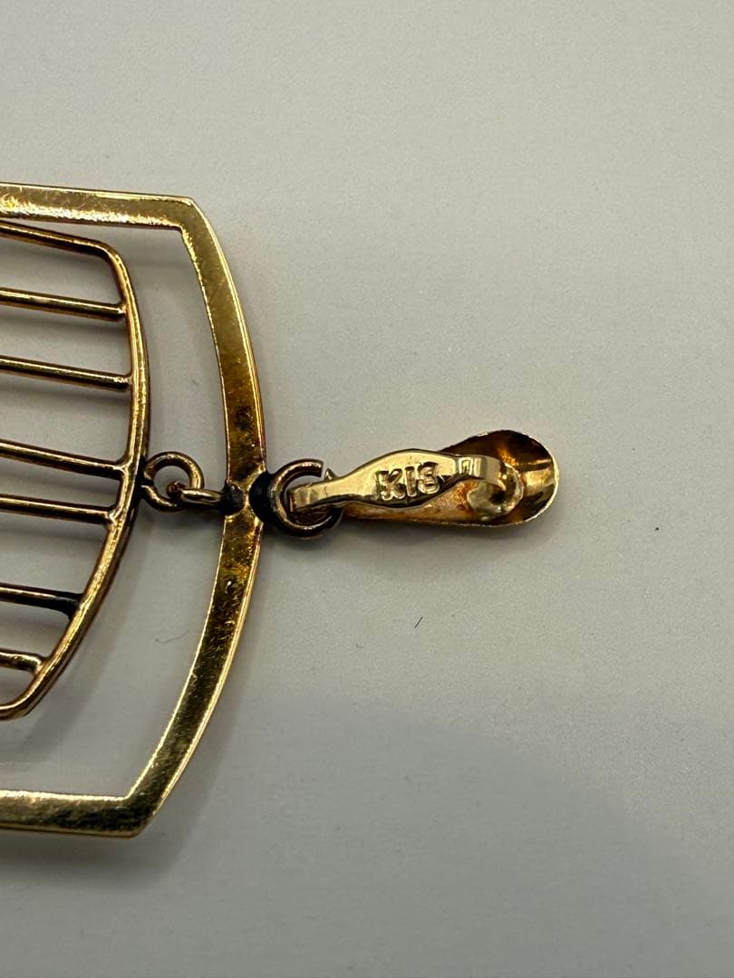 K18 デザイン ペンダントトップ チェーンなし 超音波洗浄器洗浄済み