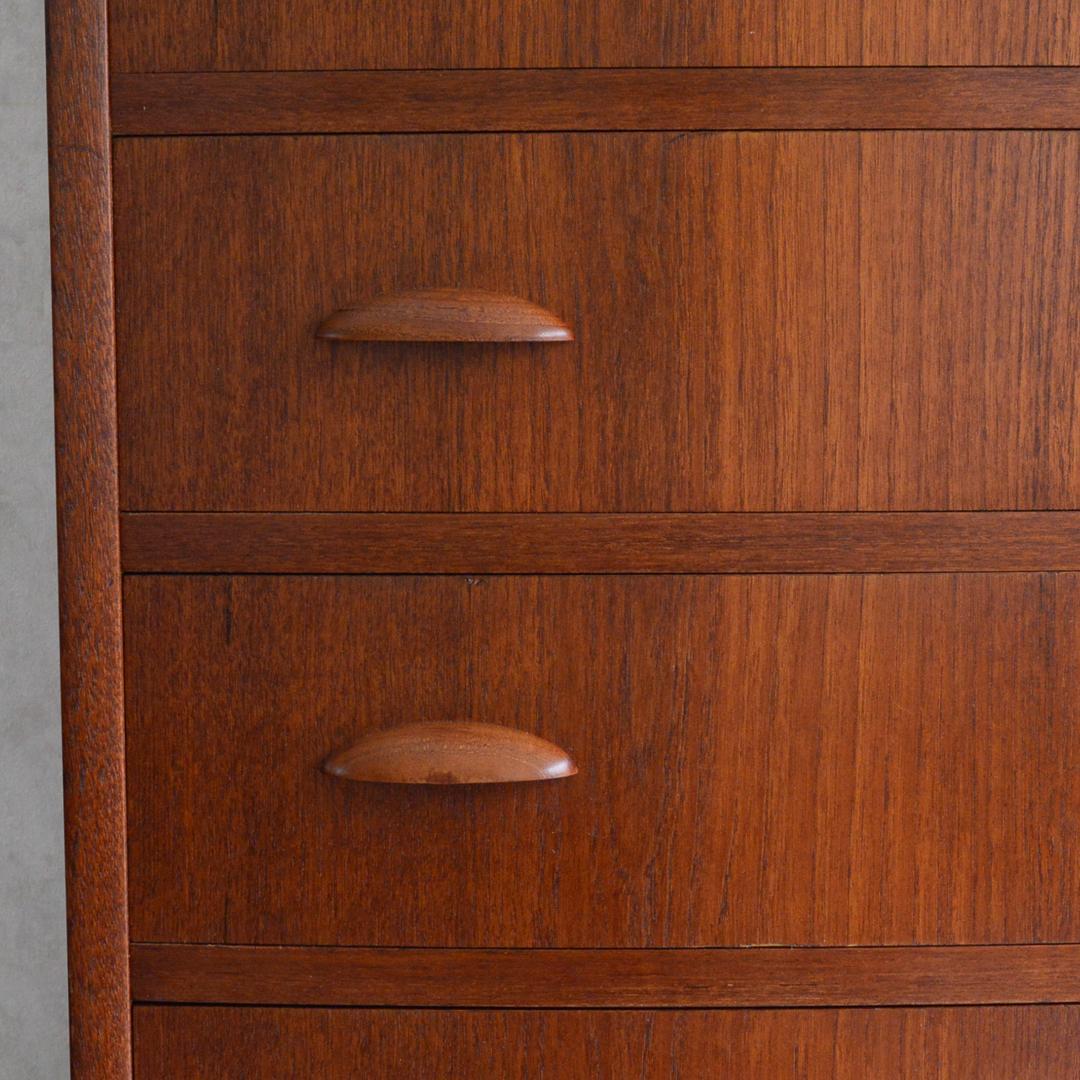 デンマーク 北欧ヴィンテージ チーク 6段 チェスト 鍵付 北欧家具 Lサイズ