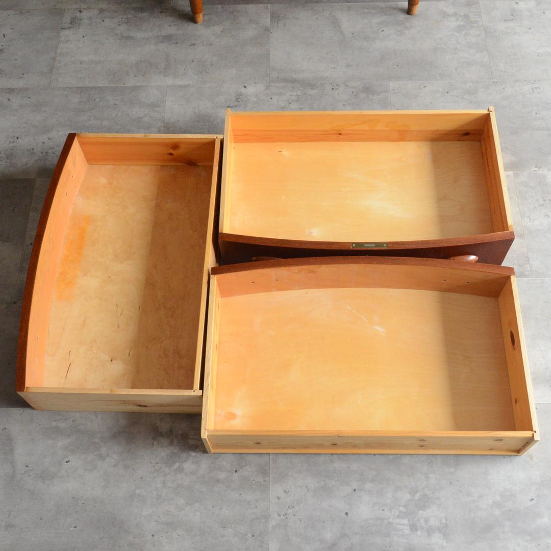 デンマーク 北欧ヴィンテージ チーク 6段 チェスト 鍵付 北欧家具 Lサイズ