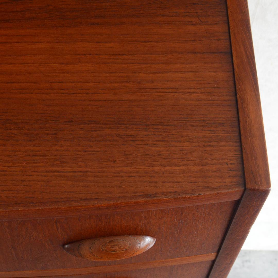 デンマーク 北欧ヴィンテージ チーク 6段 チェスト 鍵付 北欧家具 Lサイズ