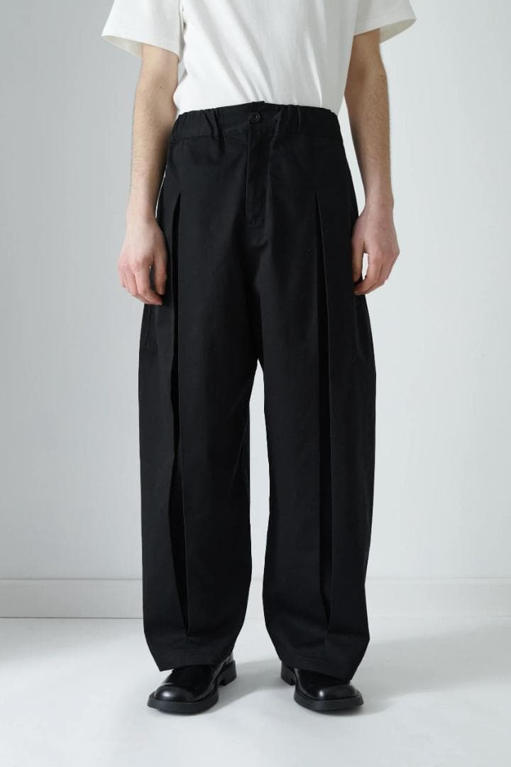 スーツ sage NATION BOX PLEAT TROUSER BLACK