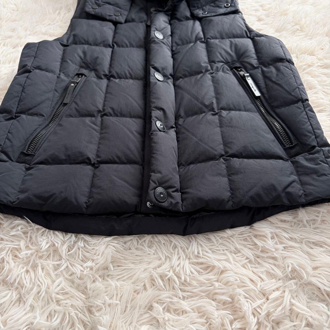 ナノユニバース 西川ダウン ダウンベスト キルティング ブラック L 脱着式