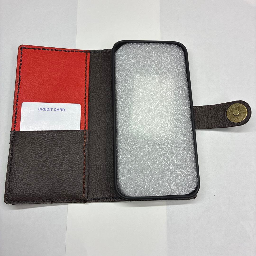 レザー手帳型ケース 黒　本革手縫　iPhone 16e