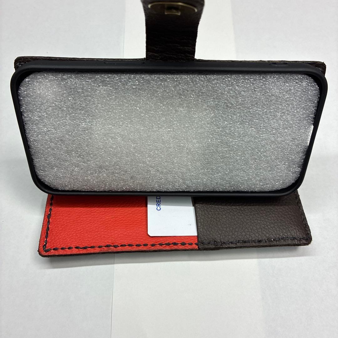 レザー手帳型ケース 黒　本革手縫　iPhone 16e