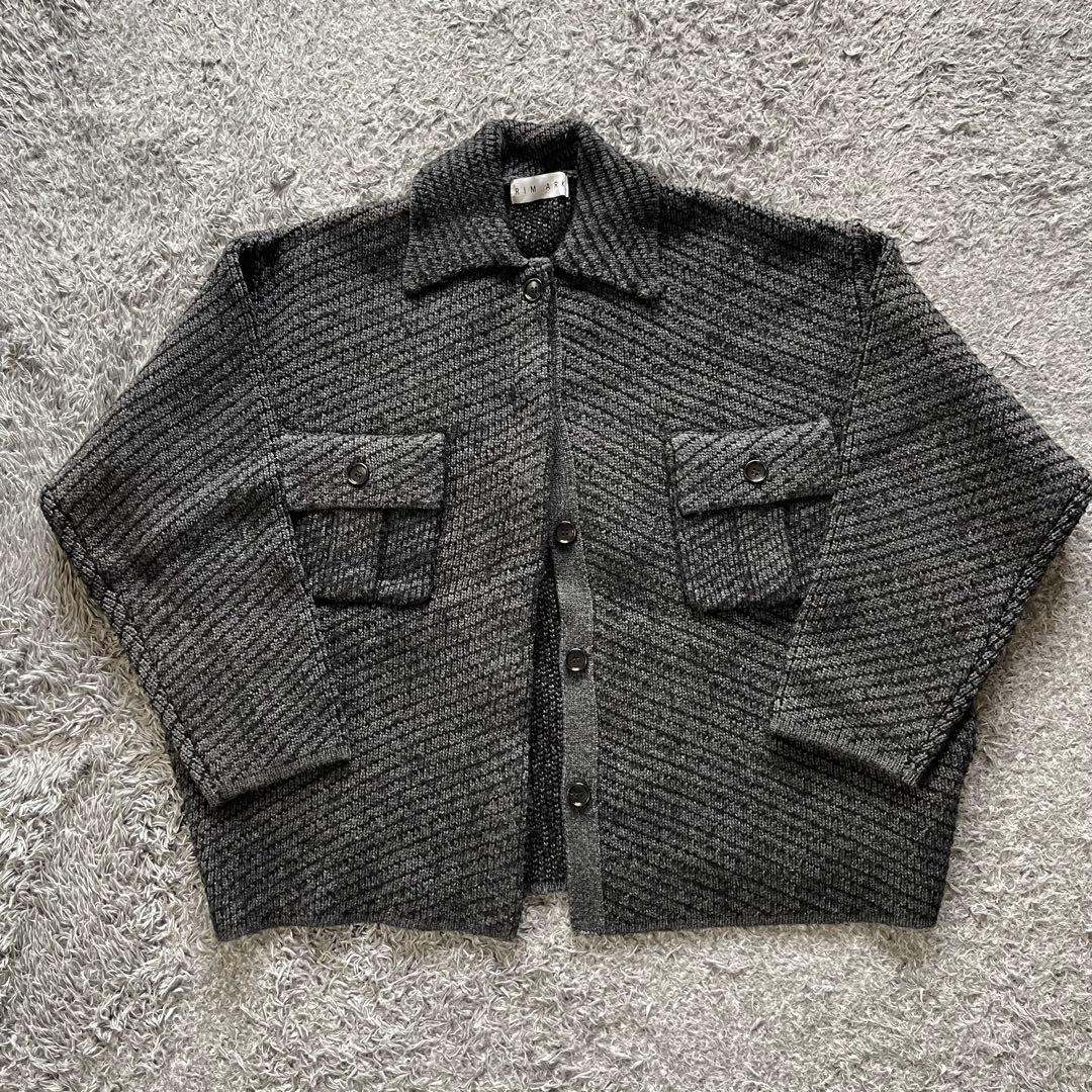 美品　RIM.ARK(リムアーク) ニットブルゾン　サイズフリー　ブラック