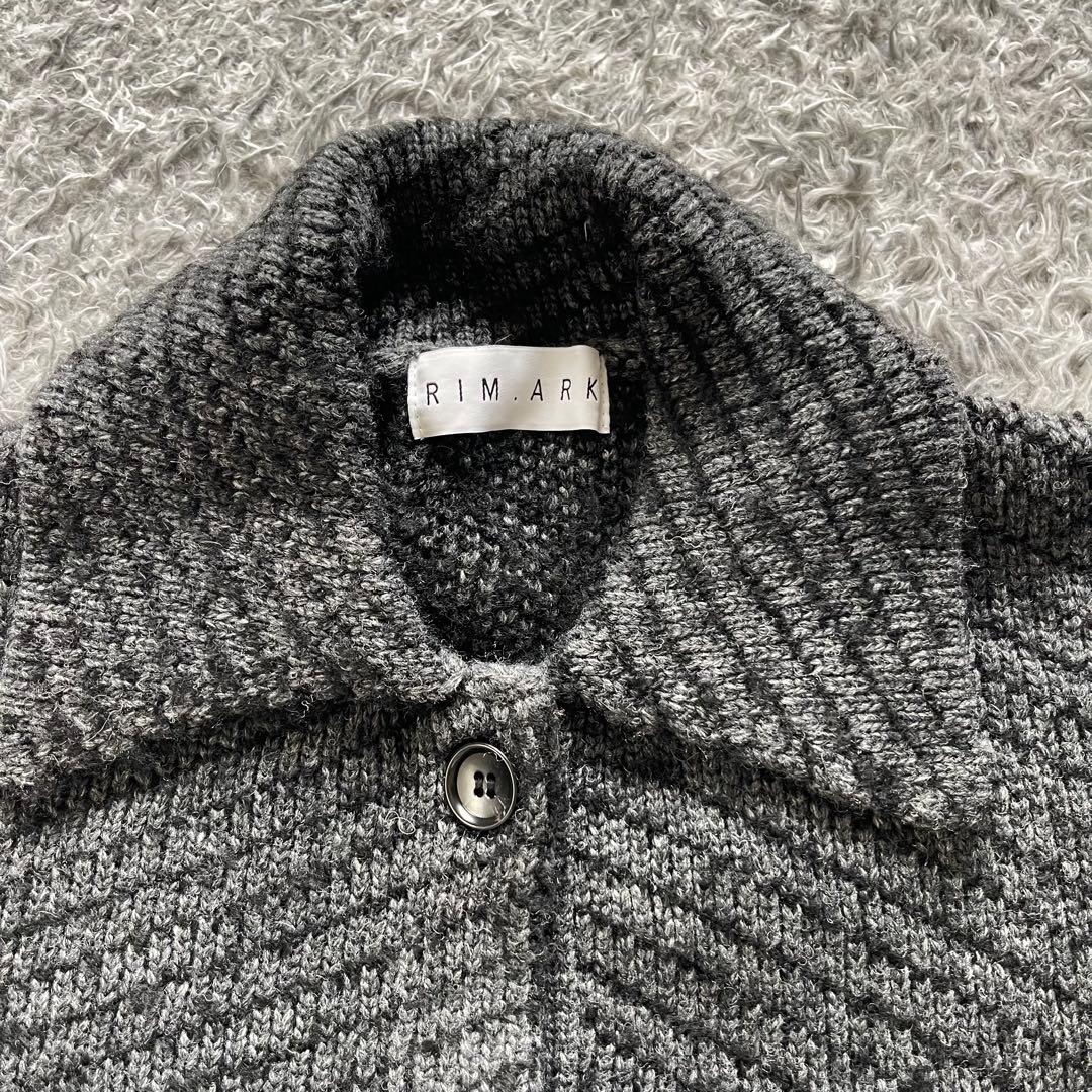 美品　RIM.ARK(リムアーク) ニットブルゾン　サイズフリー　ブラック