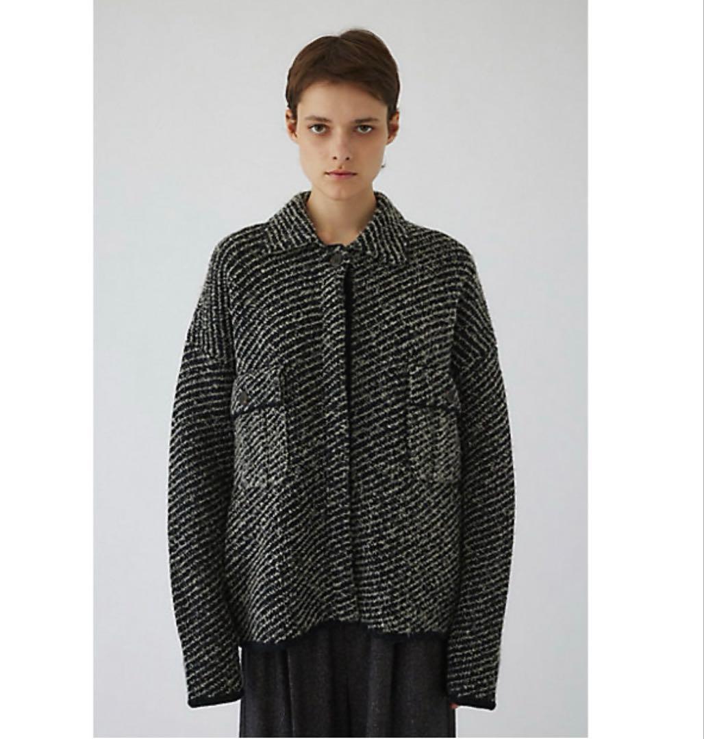 美品　RIM.ARK(リムアーク) ニットブルゾン　サイズフリー　ブラック