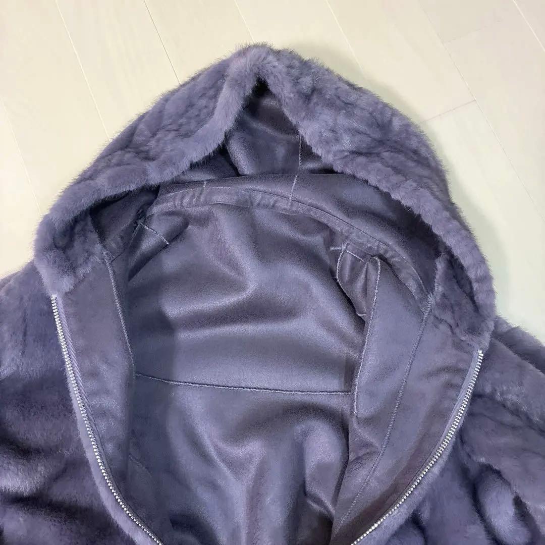 パープルファーパーカー裏地ムートン サイズM最終値下げ価格