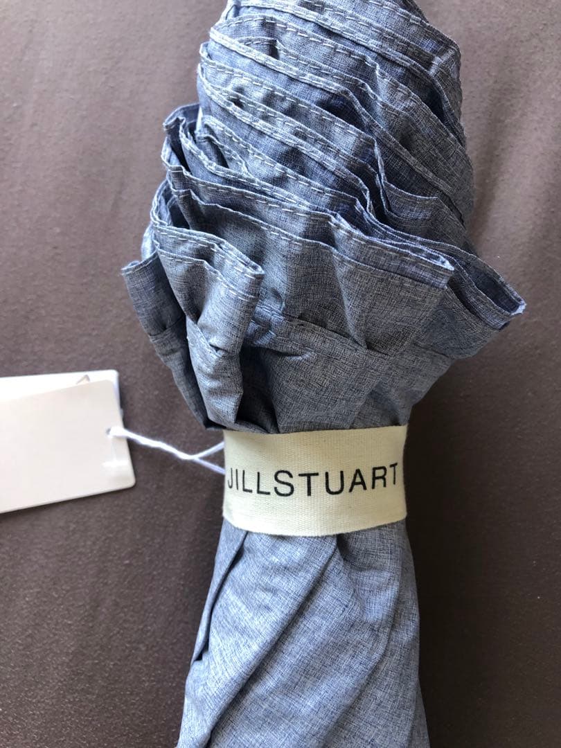 新品　ジルスチュアート　晴雨兼用傘　日傘　折りたたみ　フリル　グレー