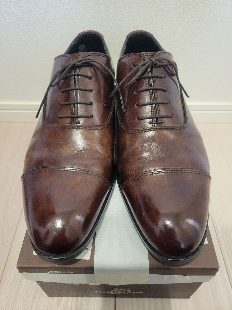 【美品】マドラス M421 内羽根ストレートチップ ビジネスシューズ ブラウン