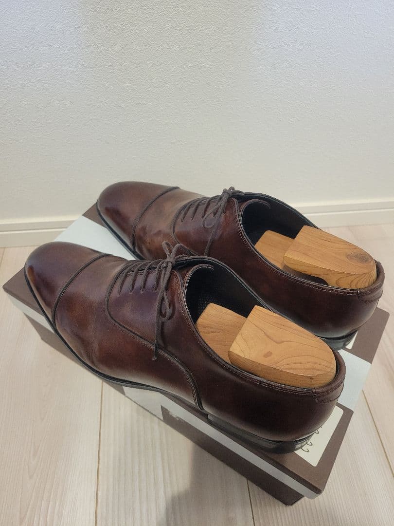 【美品】マドラス M421 内羽根ストレートチップ ビジネスシューズ ブラウン