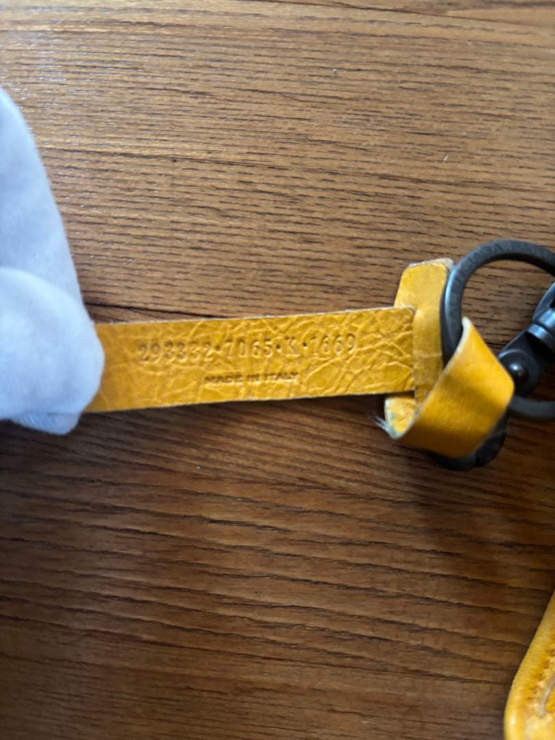 12B614/バレンシアガ/バッグチャーム/チャーム/シティ/キーリング/黄色