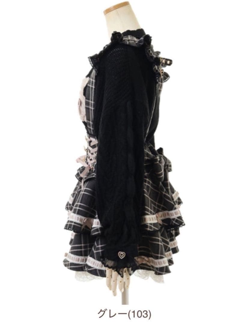 LIZLISA‪‪❤︎‬はしごリボンチェックティアードスカパン