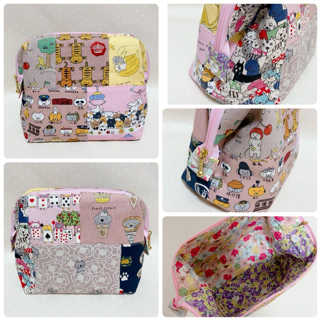 ブチ子。 パッチワークトートバッグ ポーチ