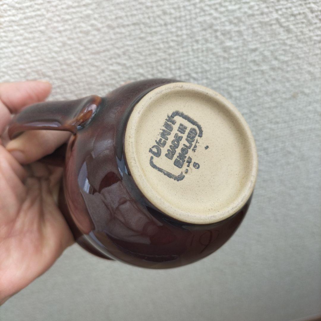 イギリス　ビンテージ　denby コーヒーポット　＆　クリーマー