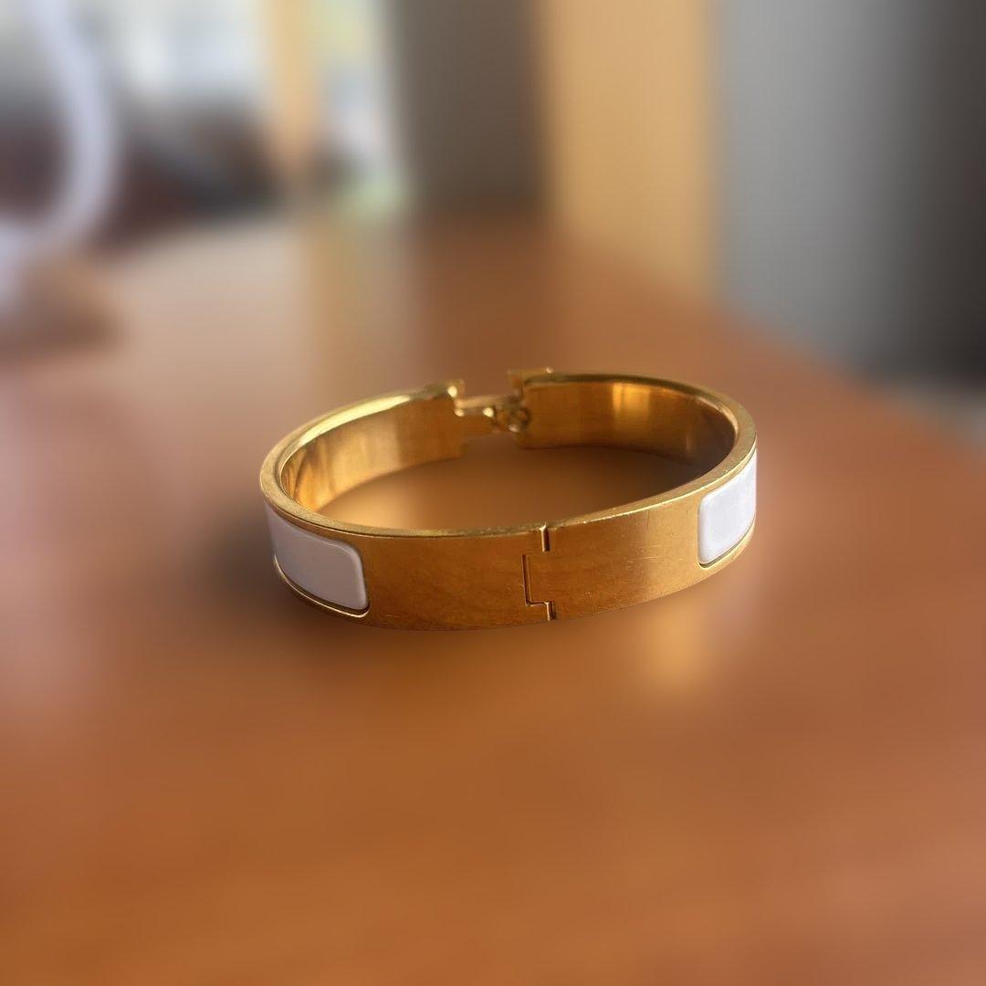 エルメス　クリックＨ　ホワイトゴールドバングルブレスレット