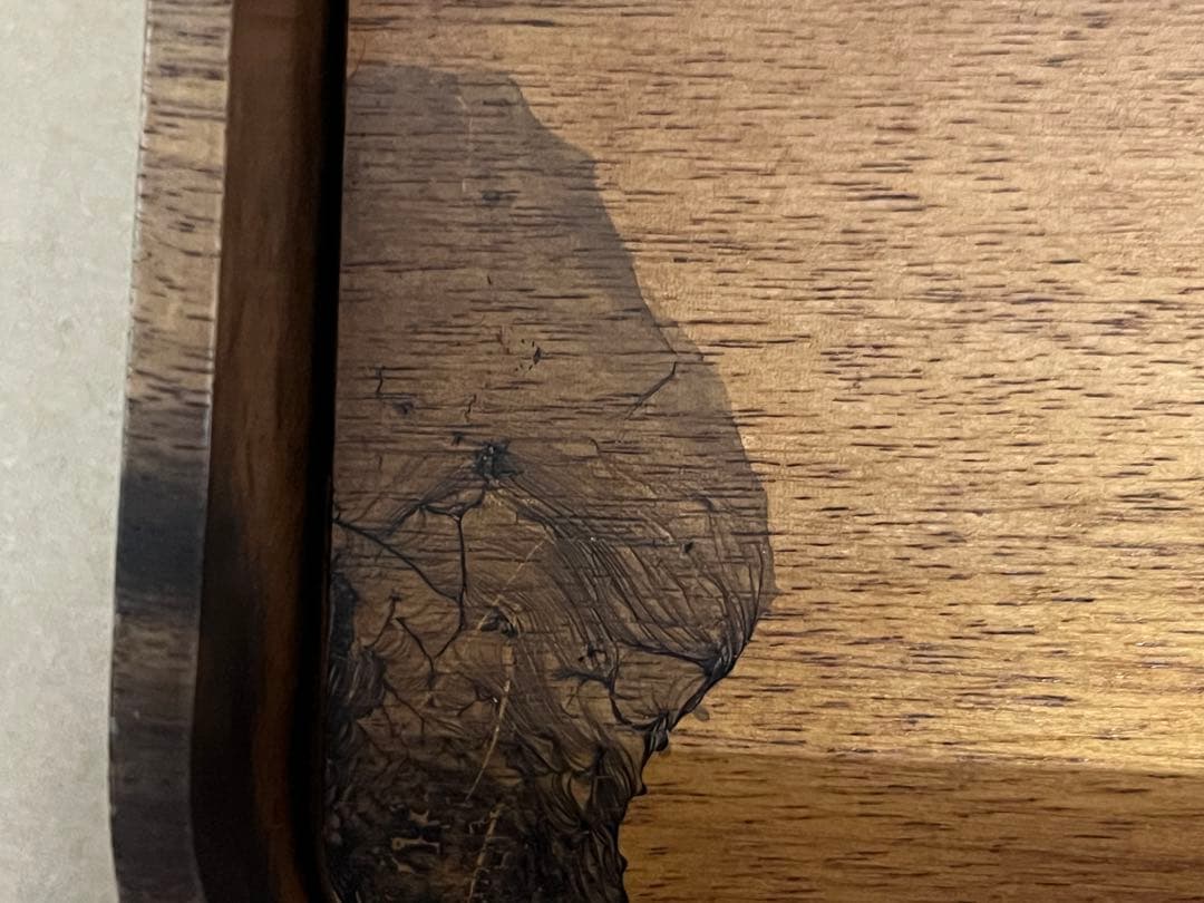 【希少・美品】黒柿 硯箱 書道具 平成元年購入品 木目美麗 共箱なし