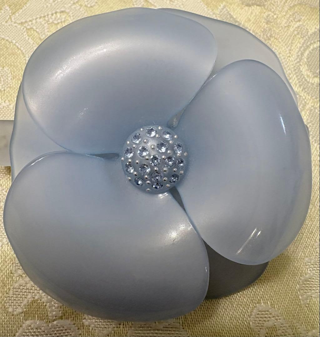 【★那菜】美品✨アレクサンドルドゥパリ カメリアバレッタ アイスブルー
