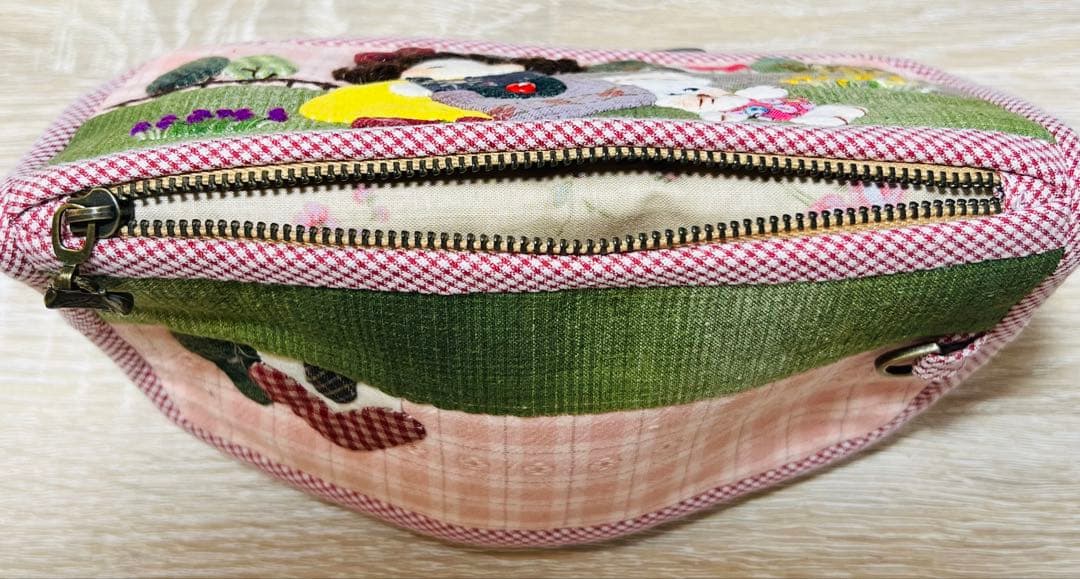 ★最終出品・新作★女の子＆うさぎ★ピンク系＊ハンドメイド＊長財布＊