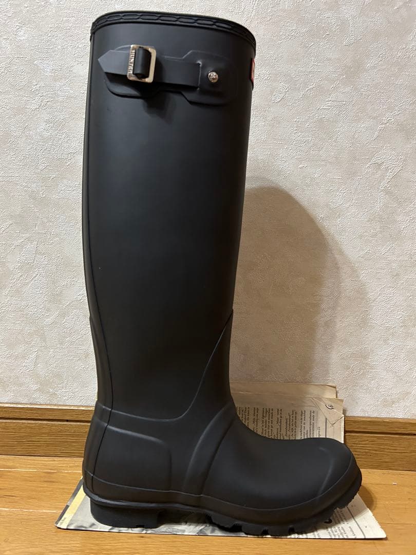HUNTER ハンター ロングレインブーツ 黒 25センチ